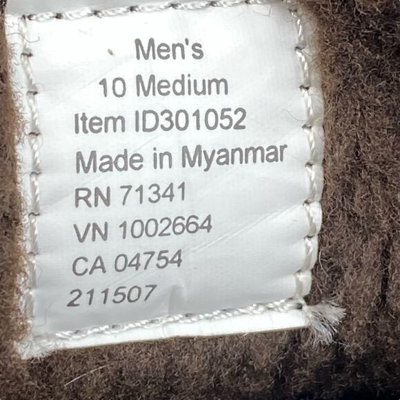 L.L. Bean Men’s Mountain Brown Suede Shearling Slippers Size US 10 - Picture 10 of 10